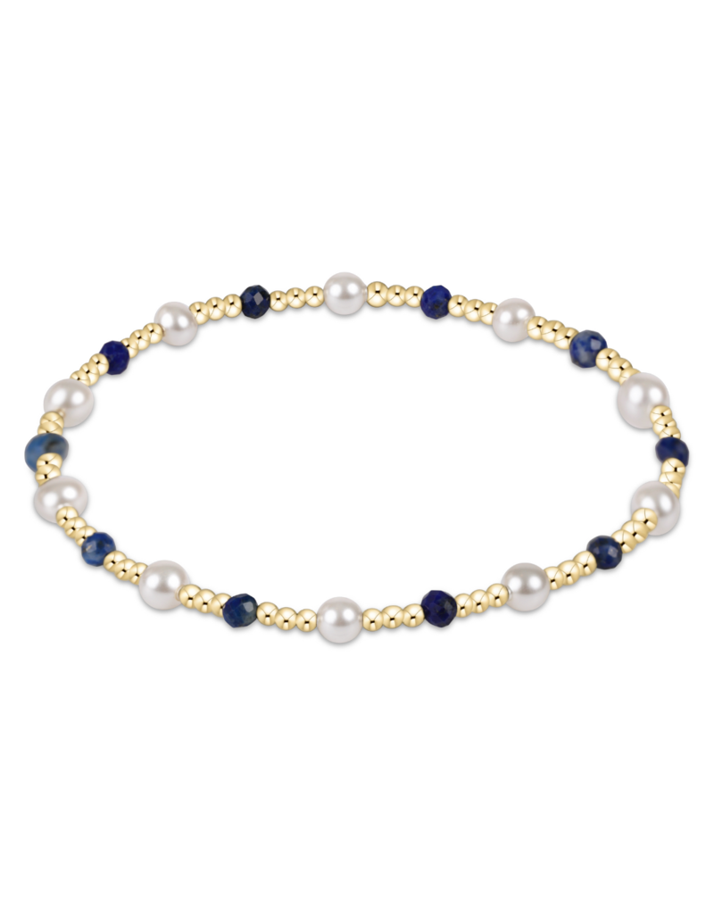 ENEWTON DESIGN Pearl Sincerity Pattern 4mm Bead Bracelet in Lapis/Gold