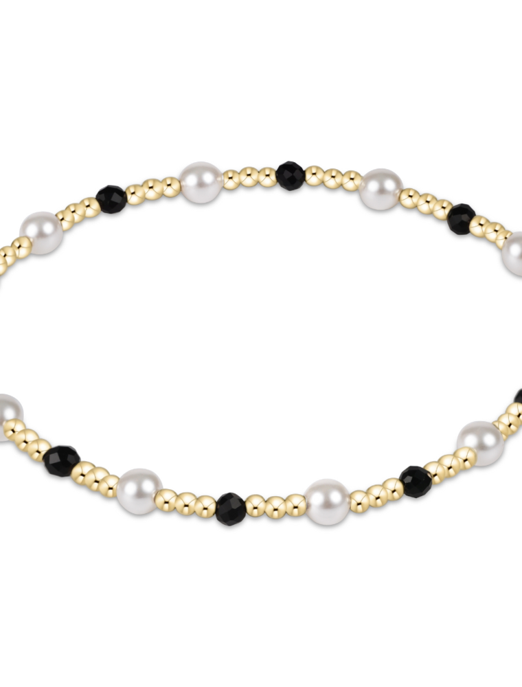 ENEWTON DESIGN Pearl Sincerity Pattern 4mm Bead Bracelet in Faceted Onyx/Gold