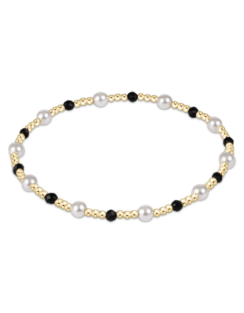 ENEWTON DESIGN Pearl Sincerity Pattern 4mm Bead Bracelet in Faceted Onyx/Gold