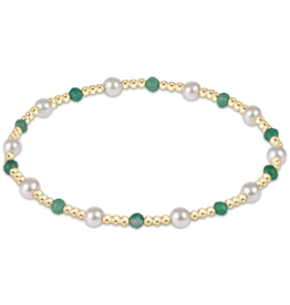 ENEWTON DESIGN Pearl Sincerity Pattern 4mm Bead Bracelet in Green Onyx/Gold