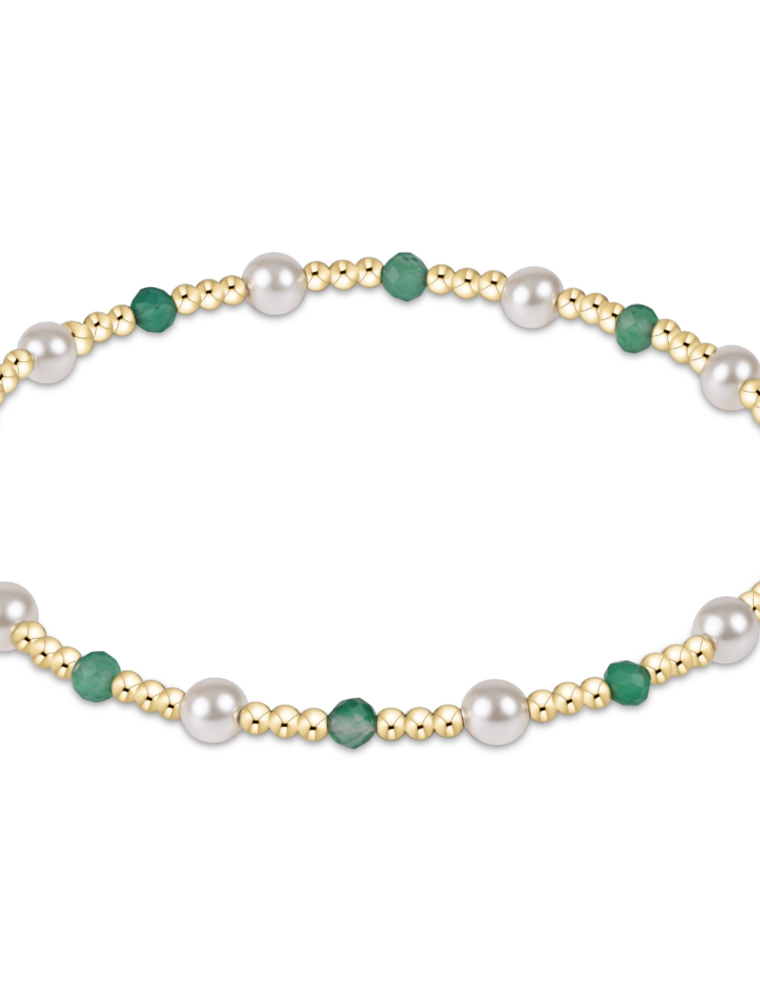 ENEWTON DESIGN Pearl Sincerity Pattern 4mm Bead Bracelet in Green Onyx/Gold