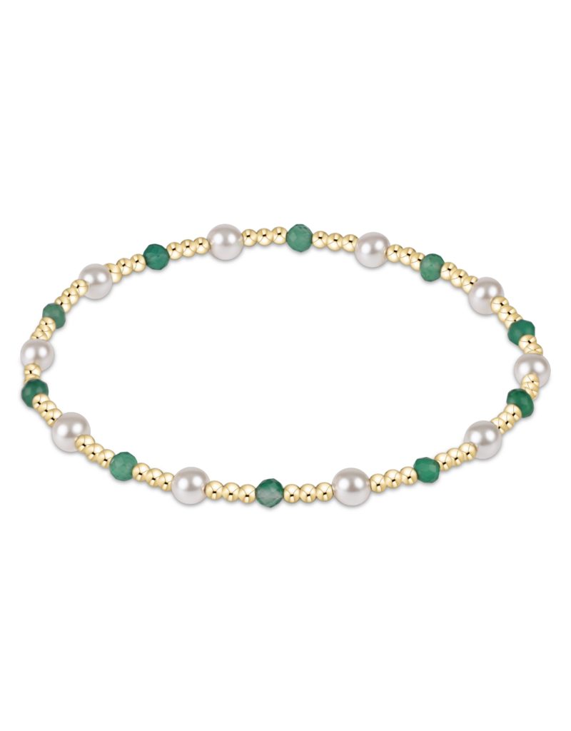 ENEWTON DESIGN Pearl Sincerity Pattern 4mm Bead Bracelet in Green Onyx/Gold