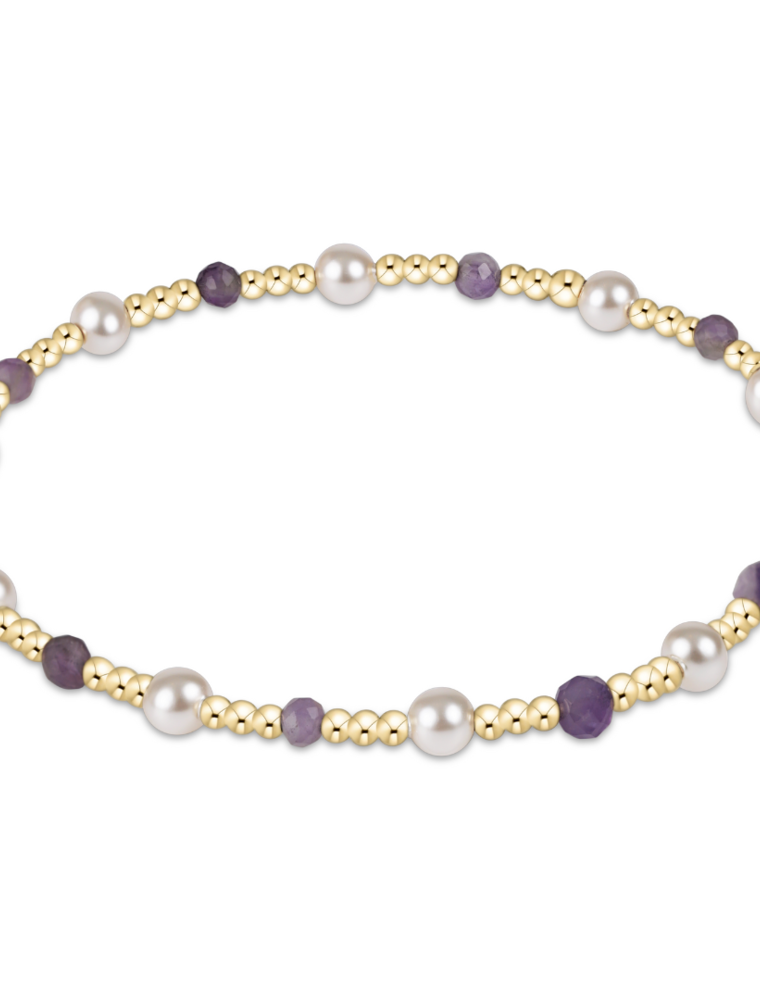 ENEWTON DESIGN Pearl Sincerity Pattern 4mm Bead Bracelet in Amethyst/Gold