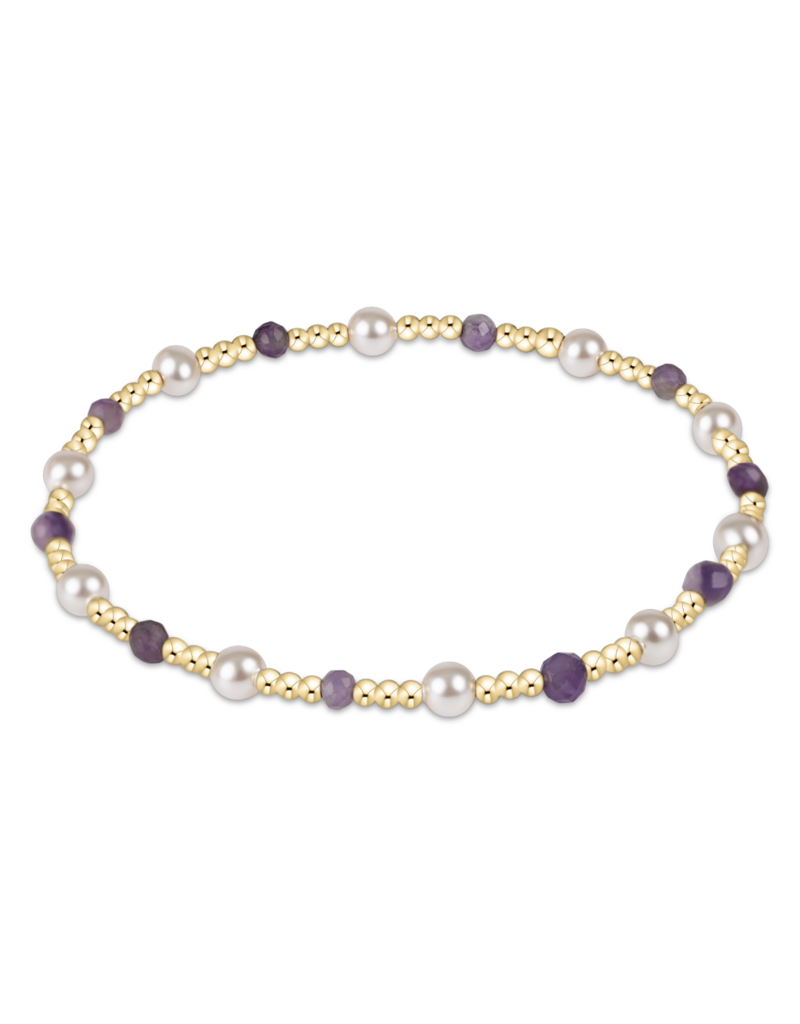 ENEWTON DESIGN Pearl Sincerity Pattern 4mm Bead Bracelet in Amethyst/Gold