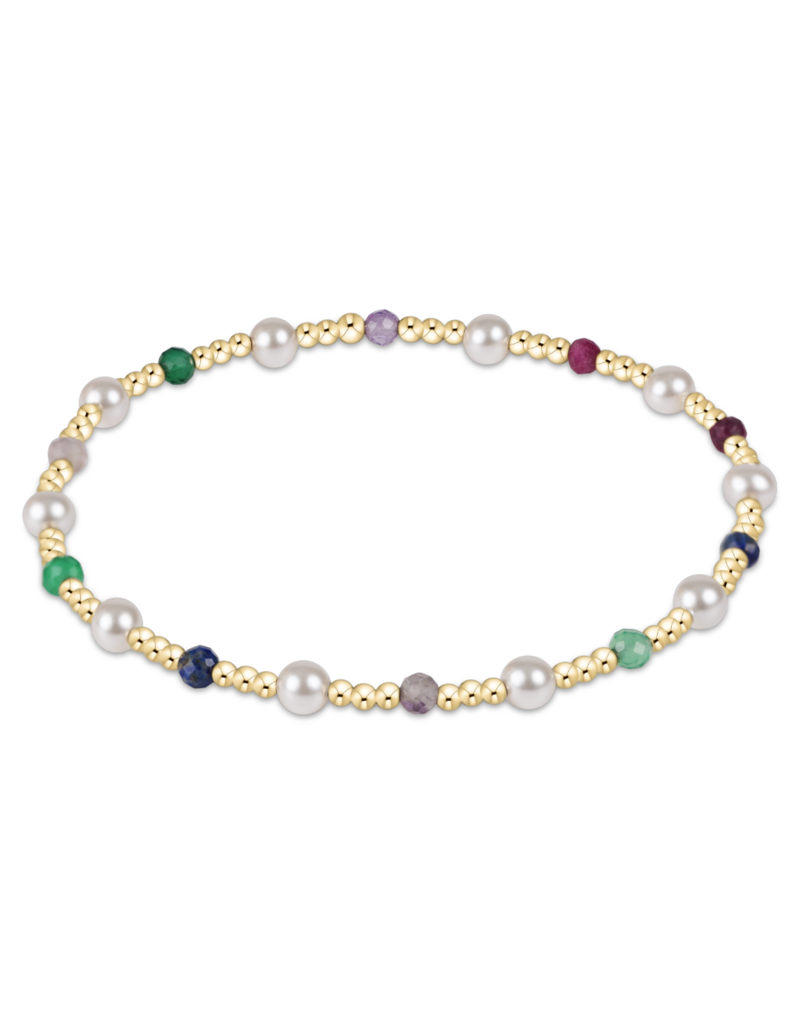 ENEWTON DESIGN Pearl Sincerity Pattern 4mm Bead Bracelet in Hot Mess FW25/Gold