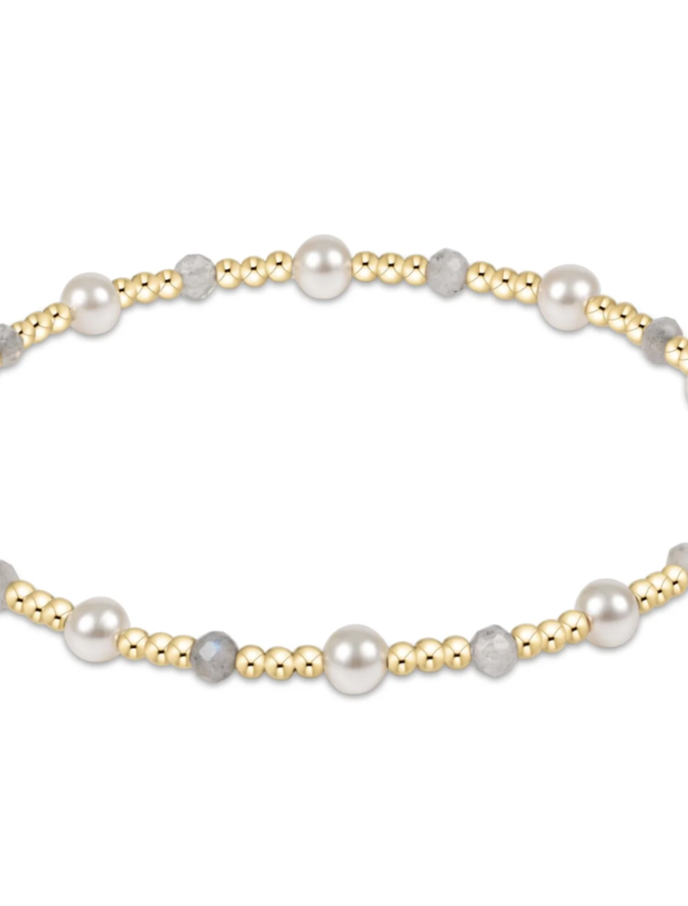 ENEWTON DESIGN Pearl Sincerity Pattern 4mm Bead Bracelet in Labradorite/Gold