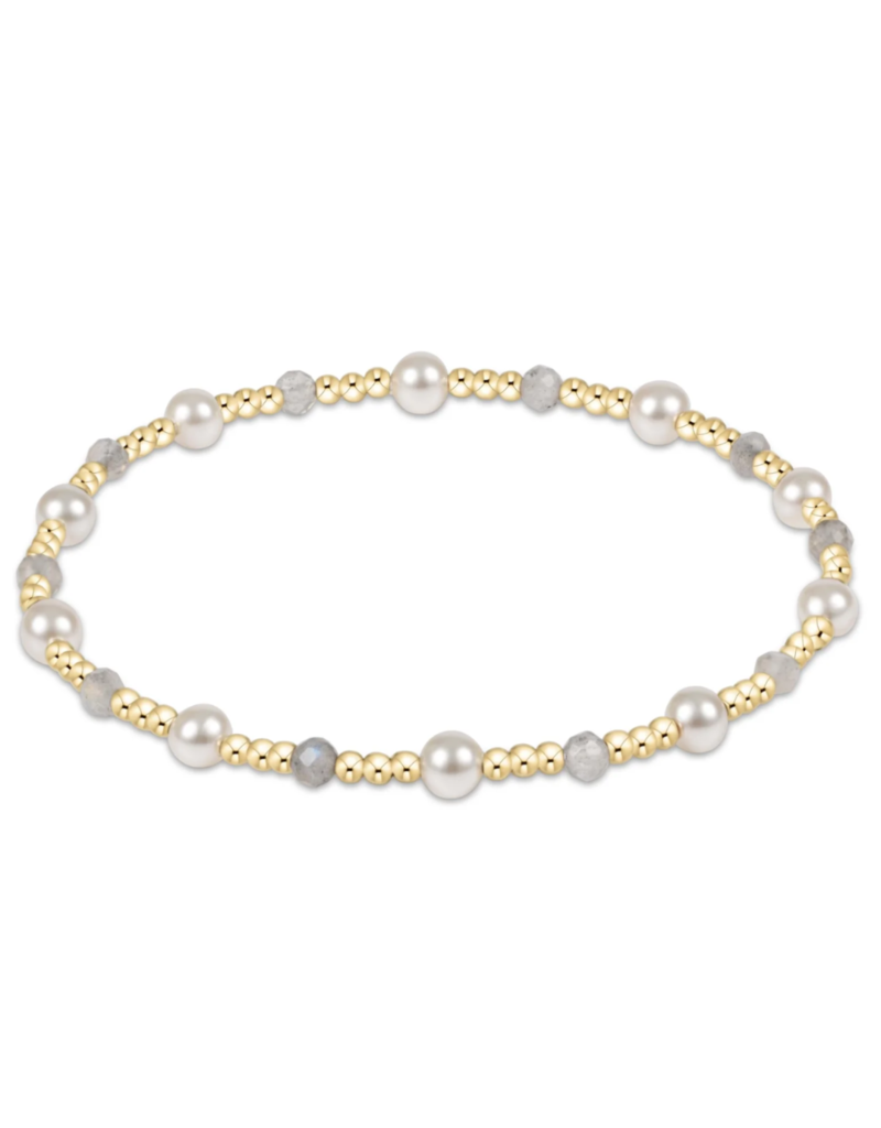 ENEWTON DESIGN Pearl Sincerity Pattern 4mm Bead Bracelet in Labradorite/Gold