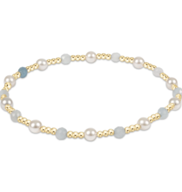 ENEWTON DESIGN Pearl Sincerity Pattern 4mm Bead Bracelet in Aquamarine/Gold