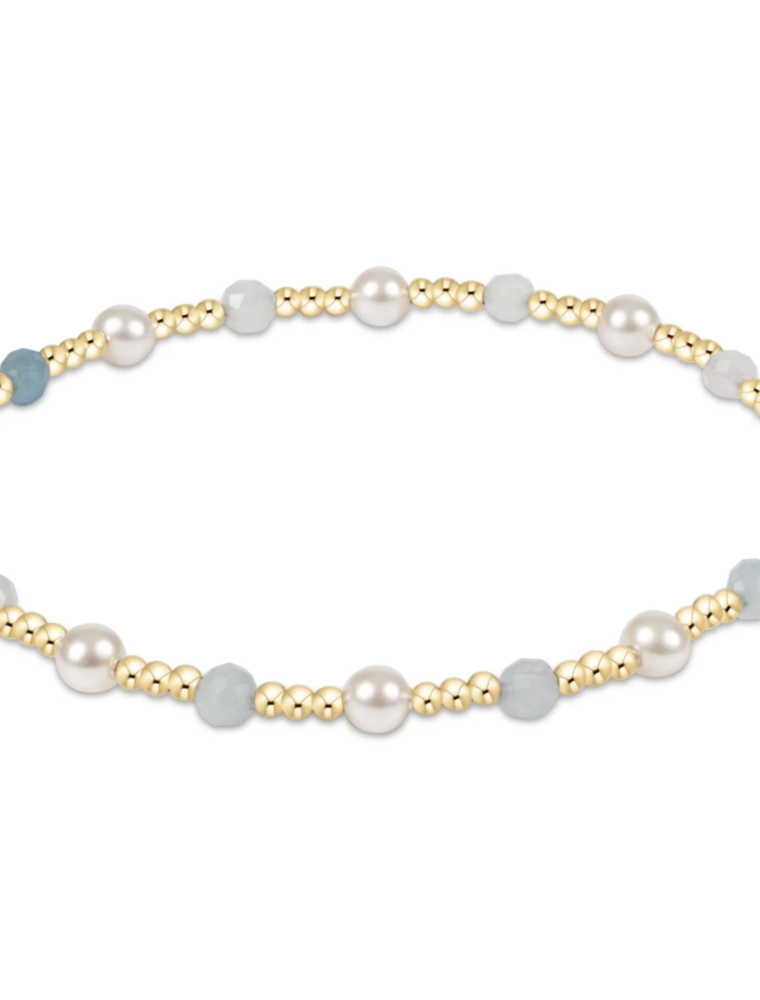 ENEWTON DESIGN Pearl Sincerity Pattern 4mm Bead Bracelet in Aquamarine/Gold