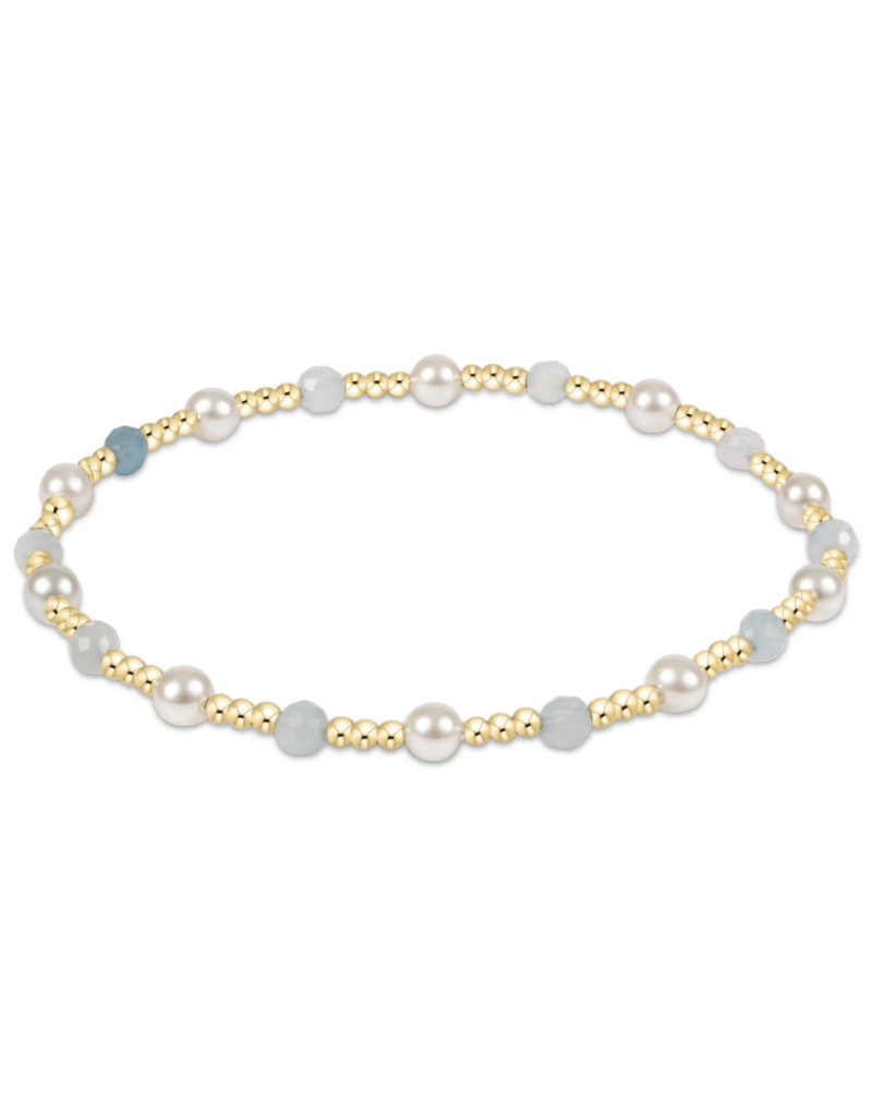 ENEWTON DESIGN Pearl Sincerity Pattern 4mm Bead Bracelet in Aquamarine/Gold