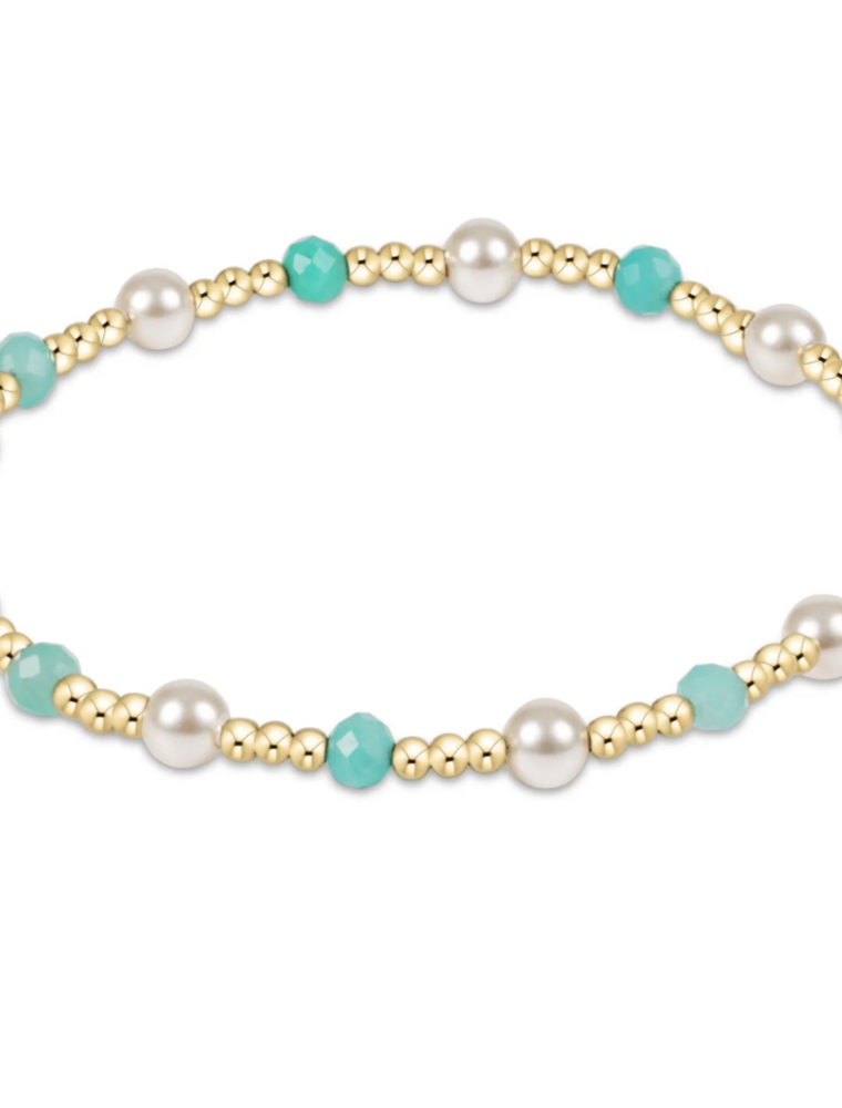 ENEWTON DESIGN Pearl Sincerity Pattern 4mm Bead Bracelet in Amazonite/Gold