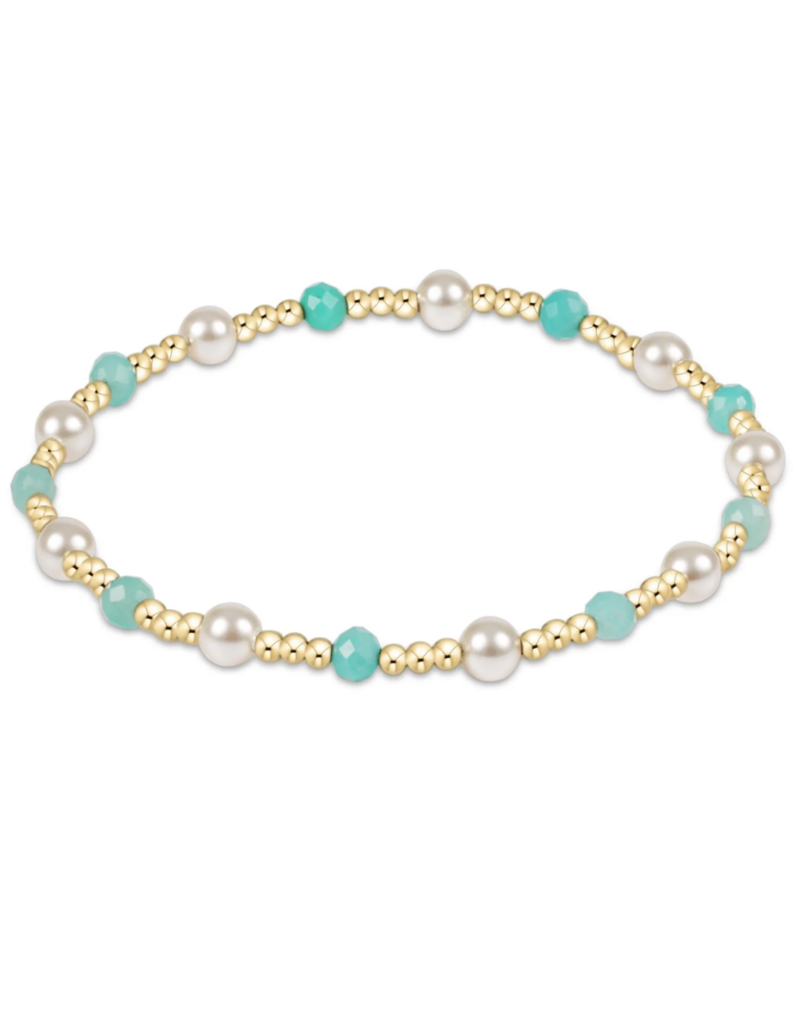 ENEWTON DESIGN Pearl Sincerity Pattern 4mm Bead Bracelet in Amazonite/Gold