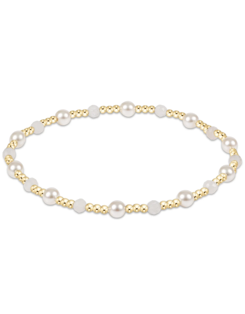 ENEWTON DESIGN Pearl Sincerity Pattern 4mm Bead Bracelet in Moonstone/Gold