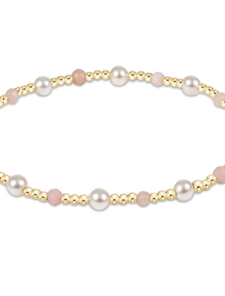 ENEWTON DESIGN Pearl Sincerity Pattern 4mm Bead Bracelet in Pink Opal/Gold