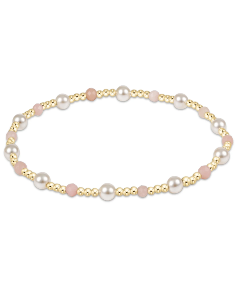 ENEWTON DESIGN Pearl Sincerity Pattern 4mm Bead Bracelet in Pink Opal/Gold
