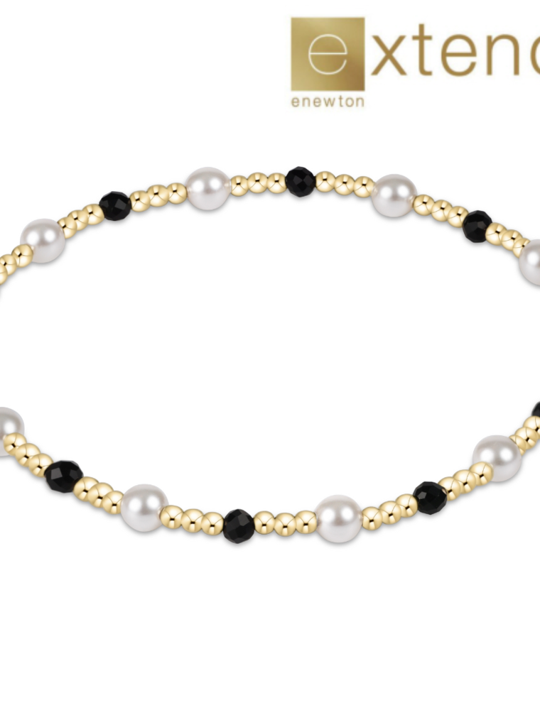 ENEWTON DESIGN Extends Pearl Sincerity Pattern 4mm Bead Bracelet in Faceted Onyx/Gold