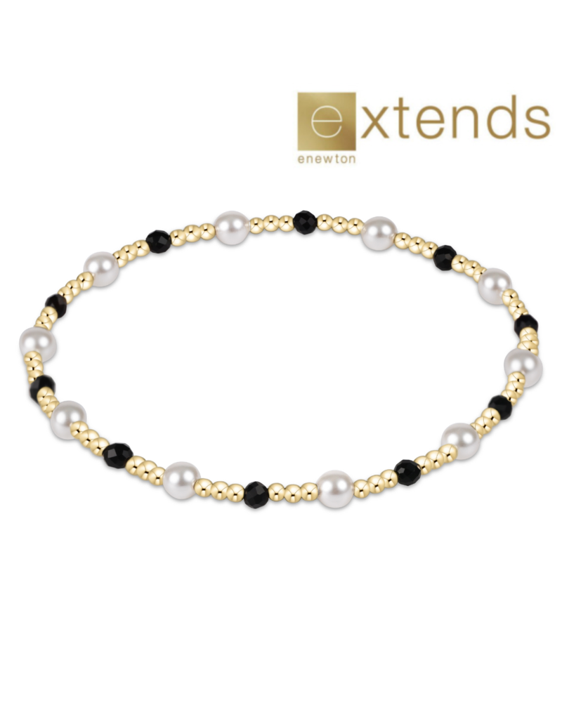 ENEWTON DESIGN Extends Pearl Sincerity Pattern 4mm Bead Bracelet in Faceted Onyx/Gold