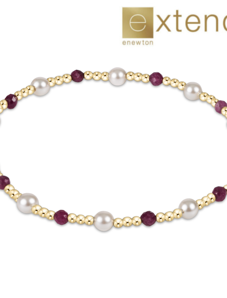 ENEWTON DESIGN Extends Pearl Sincerity Pattern 4mm Bead Bracelet in Ruby/Gold