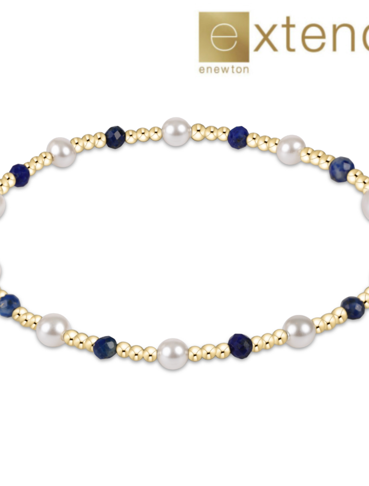 ENEWTON DESIGN Extends Pearl Sincerity Pattern 4mm Bead Bracelet in Lapis/Gold