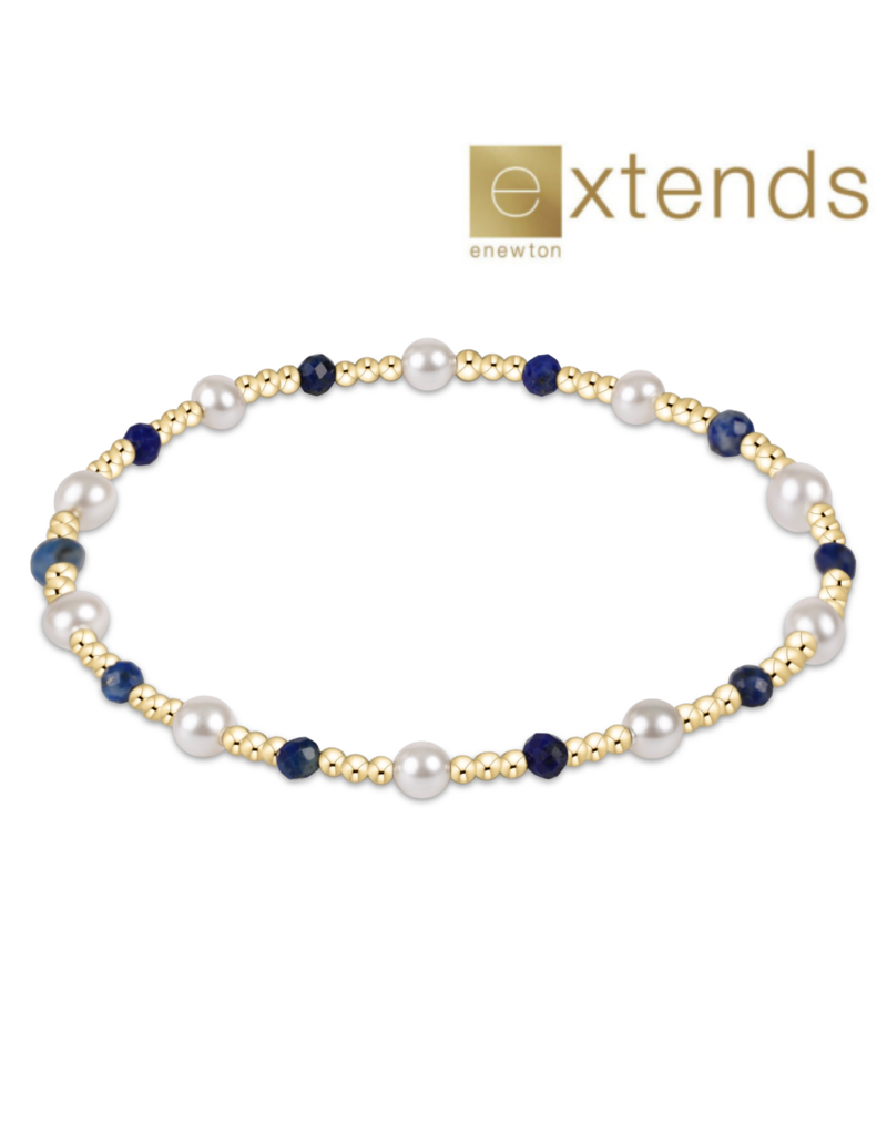 ENEWTON DESIGN Extends Pearl Sincerity Pattern 4mm Bead Bracelet in Lapis/Gold