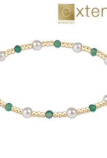 ENEWTON DESIGN Extends Pearl Sincerity Pattern 4mm Bead Bracelet in Green Onyx/Gold