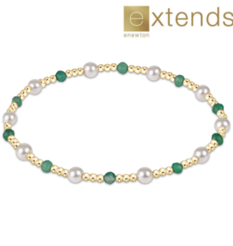 ENEWTON DESIGN Extends Pearl Sincerity Pattern 4mm Bead Bracelet in Green Onyx/Gold