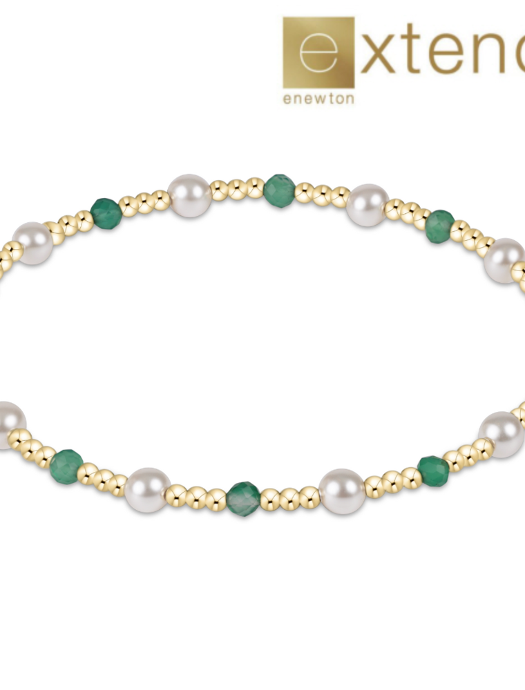 ENEWTON DESIGN Extends Pearl Sincerity Pattern 4mm Bead Bracelet in Green Onyx/Gold