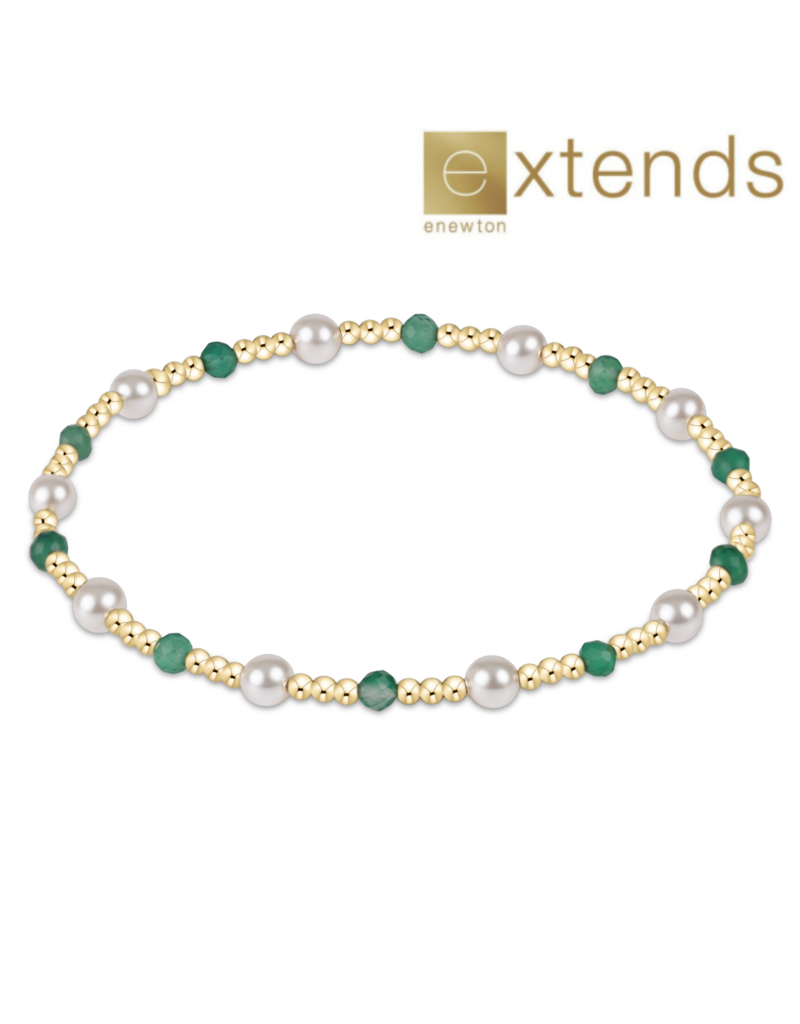 ENEWTON DESIGN Extends Pearl Sincerity Pattern 4mm Bead Bracelet in Green Onyx/Gold