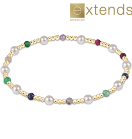 ENEWTON DESIGN Extends Pearl Sincerity Pattern 4mm Bead Bracelet in Hot Mess FW25/Gold