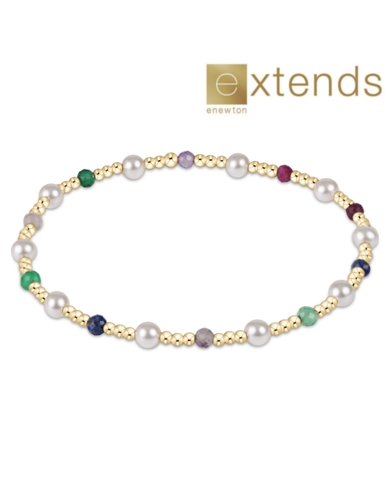 ENEWTON DESIGN Extends Pearl Sincerity Pattern 4mm Bead Bracelet in Hot Mess FW25/Gold