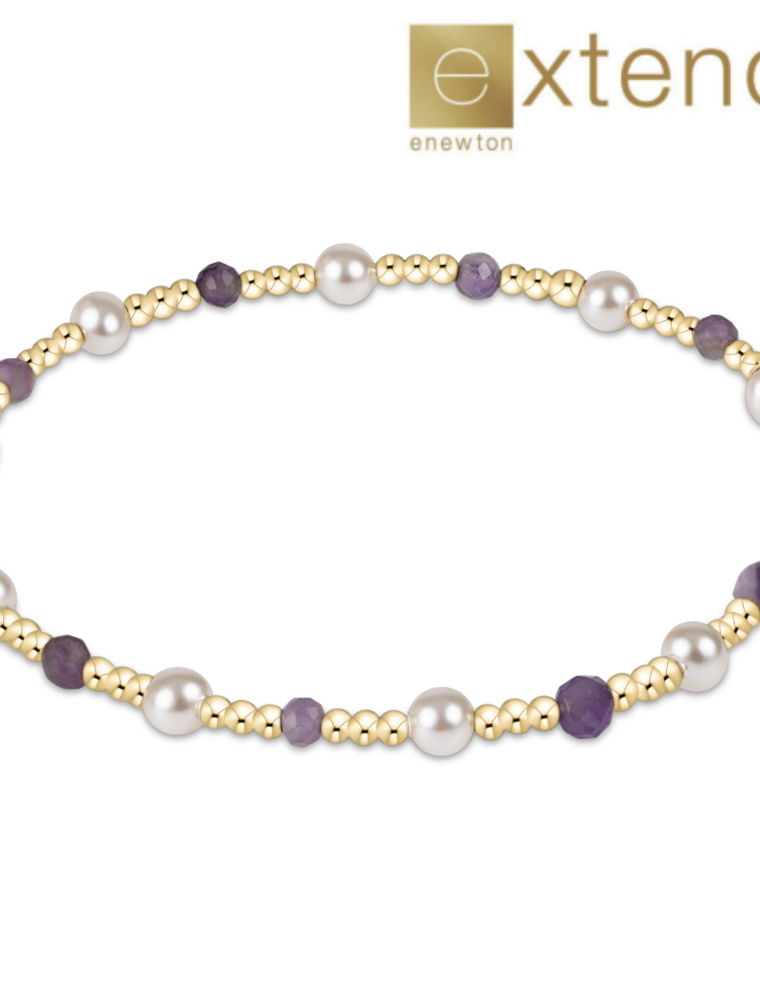 ENEWTON DESIGN Extends Pearl Sincerity Pattern 4mm Bead Bracelet in Amethyst/Gold