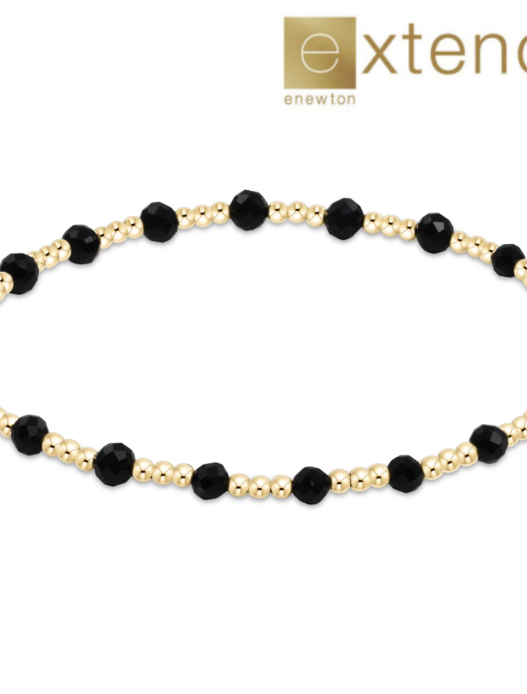 ENEWTON DESIGN Extends Classic Sincerity Pattern 3mm Bead Bracelet in Faceted Onyx/Gold