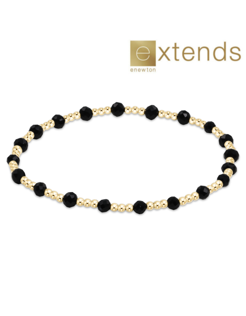 ENEWTON DESIGN Extends Classic Sincerity Pattern 3mm Bead Bracelet in Faceted Onyx/Gold