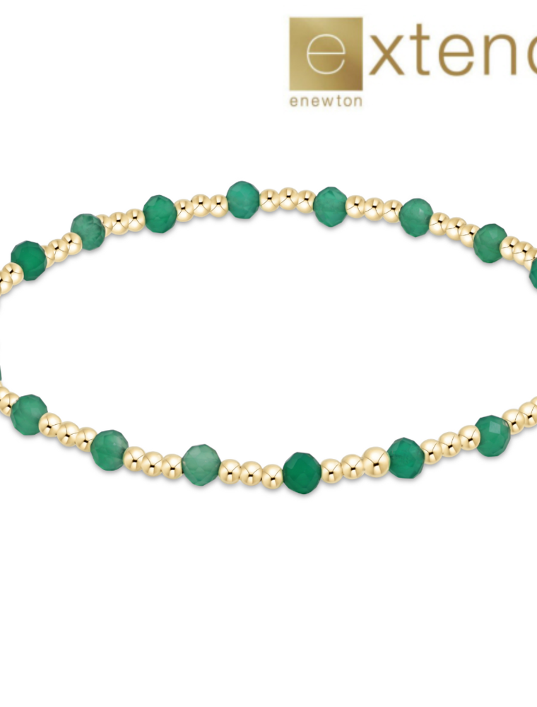 ENEWTON DESIGN Extends Classic Sincerity Pattern 3mm Bead Bracelet in Green Onyx/Gold