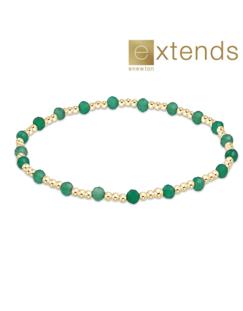 ENEWTON DESIGN Extends Classic Sincerity Pattern 3mm Bead Bracelet in Green Onyx/Gold