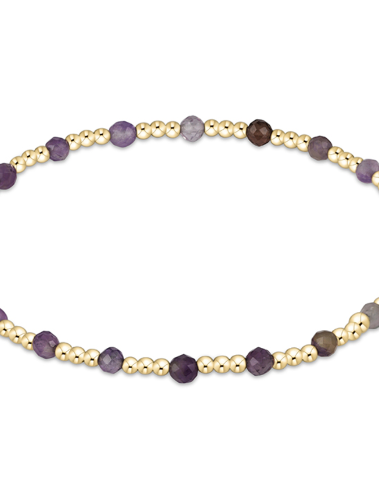 ENEWTON DESIGN Classic Sincerity Pattern 3mm Bead Bracelet in Amethyst/Gold