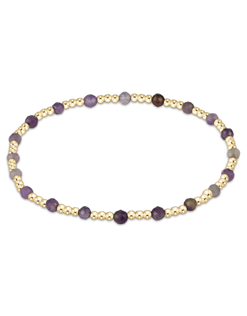 ENEWTON DESIGN Classic Sincerity Pattern 3mm Bead Bracelet in Amethyst/Gold