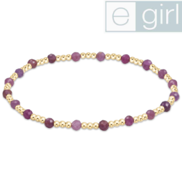 ENEWTON DESIGN eGirl Classic Sincerity Pattern 3mm Bead Bracelet in Ruby/Gold