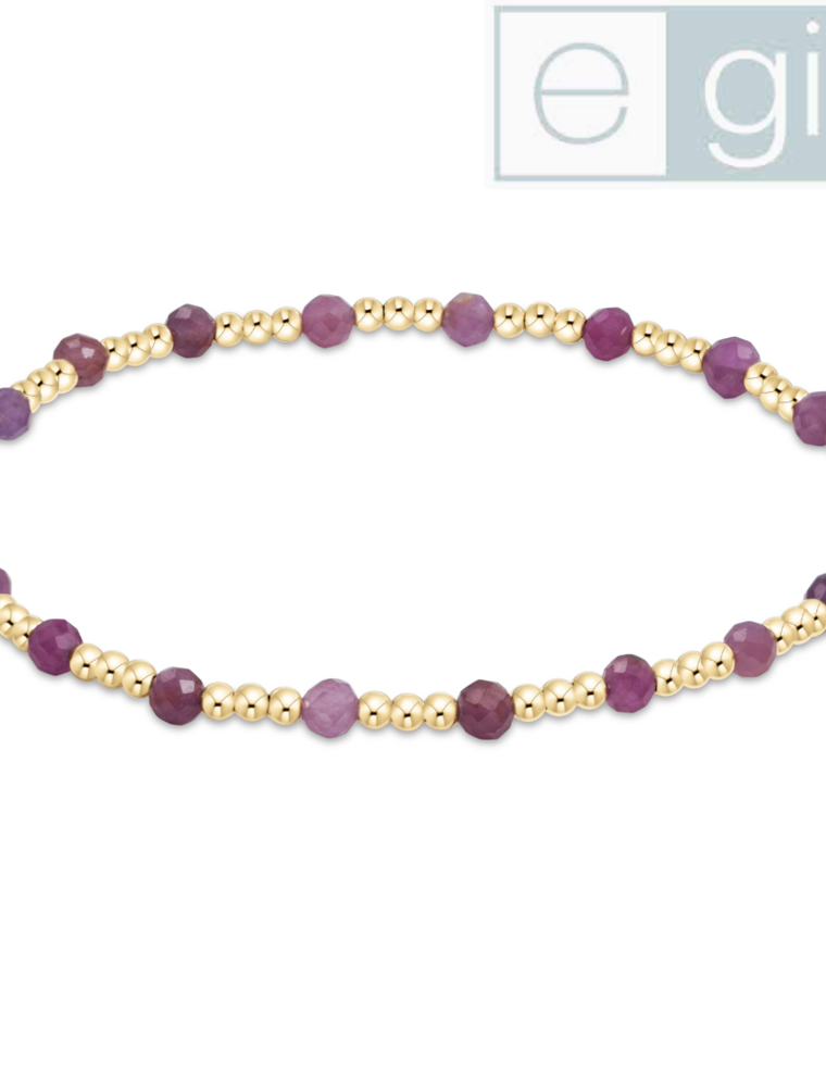 ENEWTON DESIGN eGirl Classic Sincerity Pattern 3mm Bead Bracelet in Ruby/Gold
