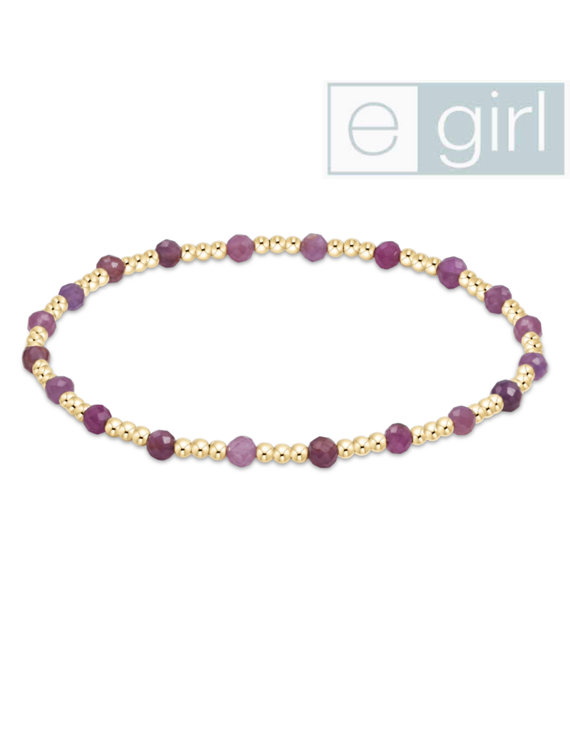 ENEWTON DESIGN eGirl Classic Sincerity Pattern 3mm Bead Bracelet in Ruby/Gold