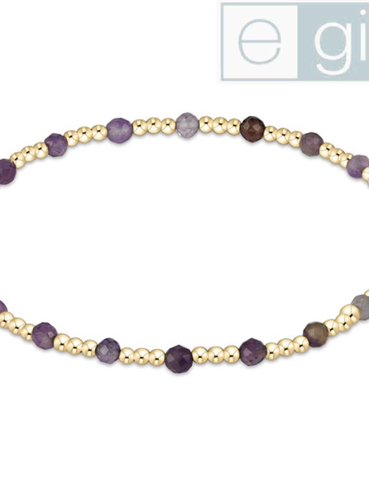 ENEWTON DESIGN eGirl Classic Sincerity Pattern 3mm Bead Bracelet in Amethyst/Gold