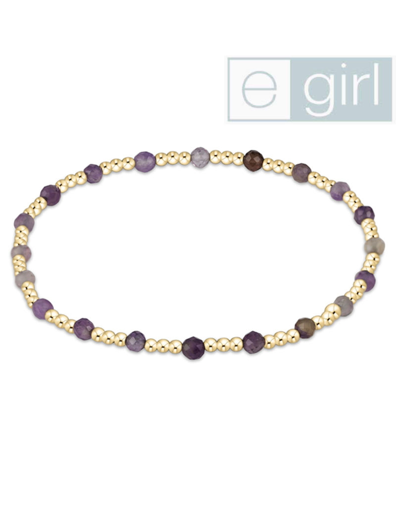 ENEWTON DESIGN eGirl Classic Sincerity Pattern 3mm Bead Bracelet in Amethyst/Gold
