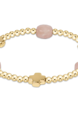 ENEWTON DESIGN Signature Cross Admire Pattern 3mm Bead Bracelet in Pink Opal/Gold