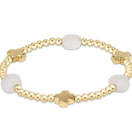 ENEWTON DESIGN Signature Cross Admire Pattern 3mm Bead Bracelet in Moonstone/Gold
