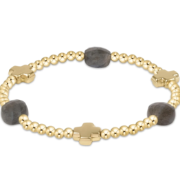 ENEWTON DESIGN Signature Cross Admire Pattern 3mm Bead Bracelet in Labradorite/Gold