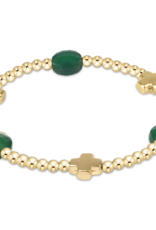 ENEWTON DESIGN Signature Cross Admire Pattern 3mm Bead Bracelet in Green Onyx/Gold