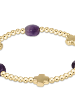 ENEWTON DESIGN Signature Cross Admire Pattern 3mm Bead Bracelet in Amethyst/Gold