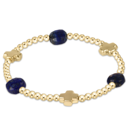 ENEWTON DESIGN Signature Cross Admire Pattern 3mm Bead Bracelet in Lapis/Gold