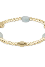 ENEWTON DESIGN Signature Cross Admire Pattern 3mm Bead Bracelet in Aquamarine/Gold