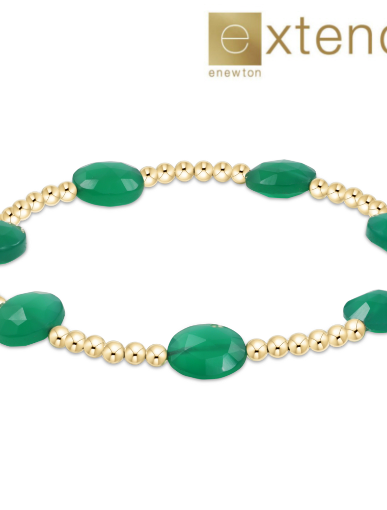 ENEWTON DESIGN Extends Admire 3mm Bead Bracelet in Green Onyx/Gold